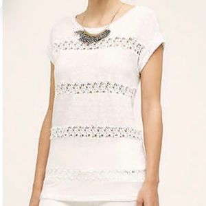 Akemi + Kin 100% Linen White Short Sleeve Top